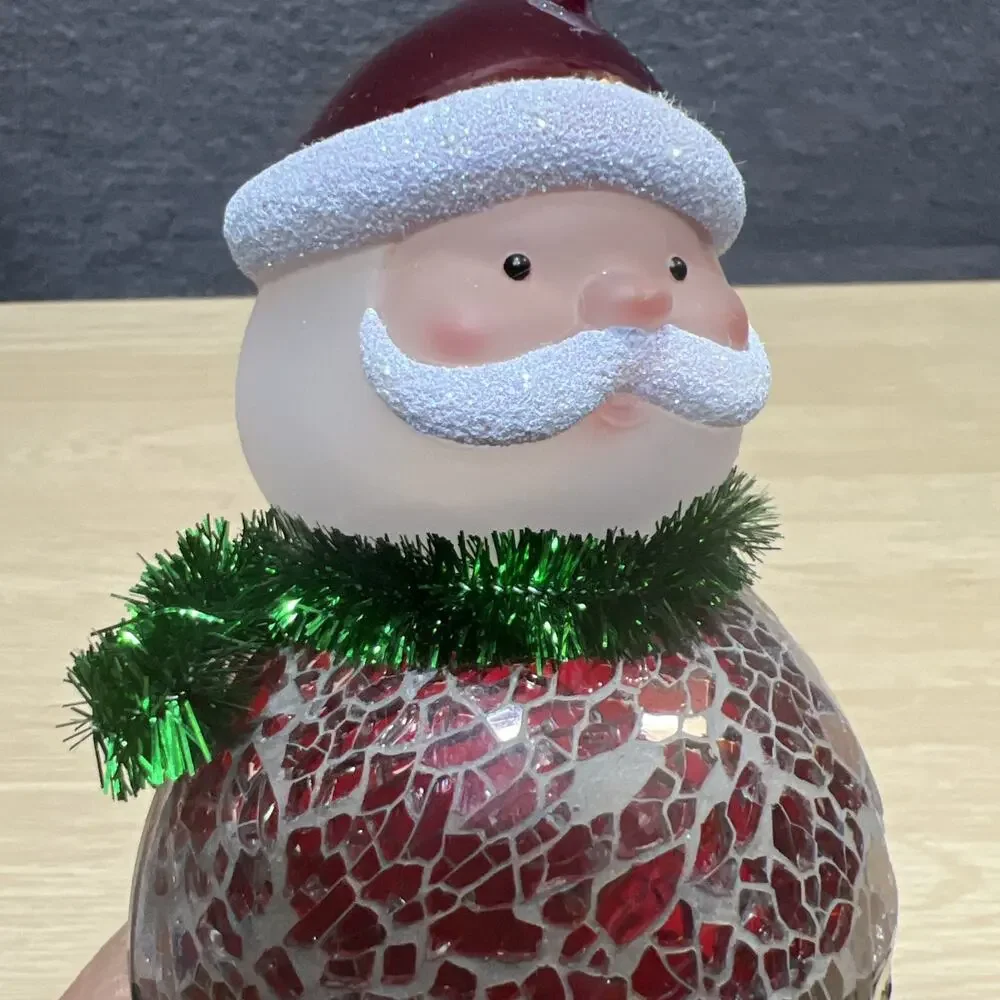 Stained Glass Santa Night Light